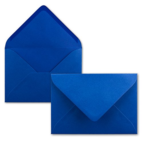 100x Briefumschläge B6-17,5 x 12,5 cm - Royalblau - Nassklebung mit spitzer Klappe - 120 g/m² - Für Hochzeit, Gruß-Karten, Einladungen von FarbenFroh by GUSTAV NEUSER