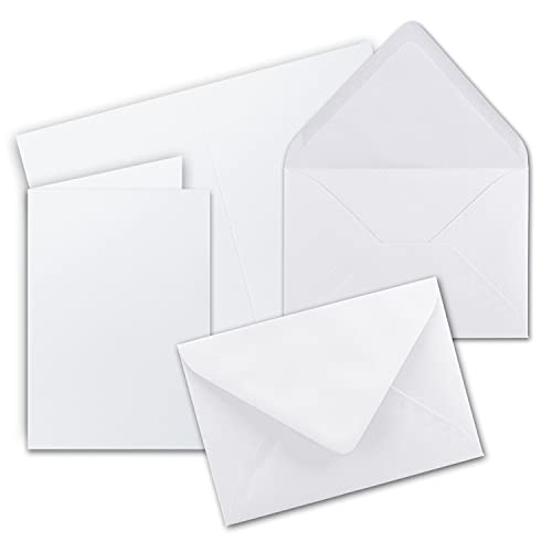 100x Faltkarten Set mit Briefumschlägen DIN A6 / C6 - Hochweiß (Weiß) - 14,8 x 10,5 cm (105 x 148) - Doppelkarten Set - Serie FarbenFroh von FarbenFroh by GUSTAV NEUSER