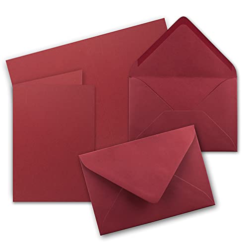 10x Faltkarten Set mit Briefumschlägen DIN A6 / C6 - Dunkelrot (Rot) - 14,8 x 10,5 cm (105 x 148) - Doppelkarten Set - Serie FarbenFroh von FarbenFroh by GUSTAV NEUSER