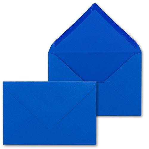 150 Brief-Umschläge mit Wellenschnitt - Royal-Blau/Königsblau - DIN C6-114 x 162 mm - 11,4 x 16,2 cm - mit wellenförmigen Rändern - Nassklebung - FarbenFroh by GUSTAV NEUSER von FarbenFroh by GUSTAV NEUSER