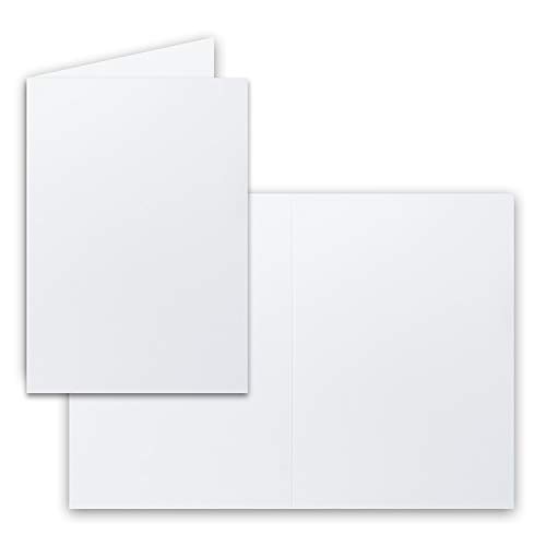150 Faltkarten B6 - Weiß (Rein-Weiß) - Blanko Doppel-Karten - 12 x 17 cm - sehr formstabil - für Drucker geeignet - Serie: FarbenFroh von FarbenFroh by GUSTAV NEUSER
