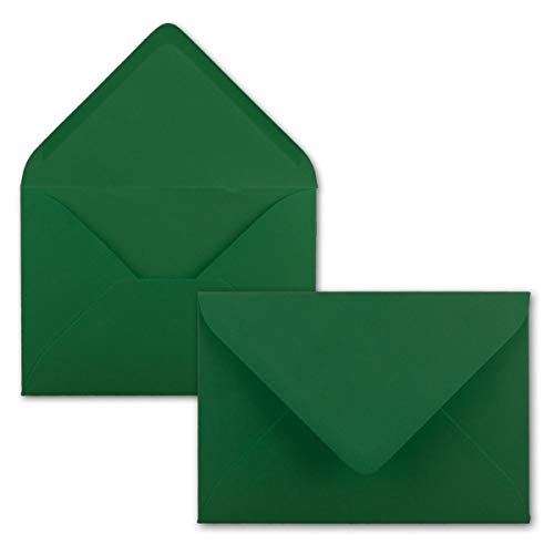 150x Briefumschläge B6-17,5 x 12,5 cm - Dunkel-grün - Nassklebung mit spitzer Klappe - 120 g/m² - Für Hochzeit, Gruß-Karten, Einladungen von FarbenFroh by GUSTAV NEUSER