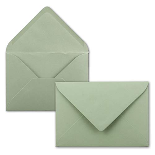 150x Briefumschläge B6-17,5 x 12,5 cm - Eukalyptus-Grün - Nassklebung mit spitzer Klappe - 120 g/m² - Für Hochzeit, Gruß-Karten, Einladungen 150x Briefumschläge B6-17,5 x 12,5 cm - Eukalyptus-Grün - Nassklebung mit spitzer Klappe - 120 g/m² - Für Hochzeit, Gruß-Karten, Einladungen von FarbenFroh by GUSTAV NEUSER