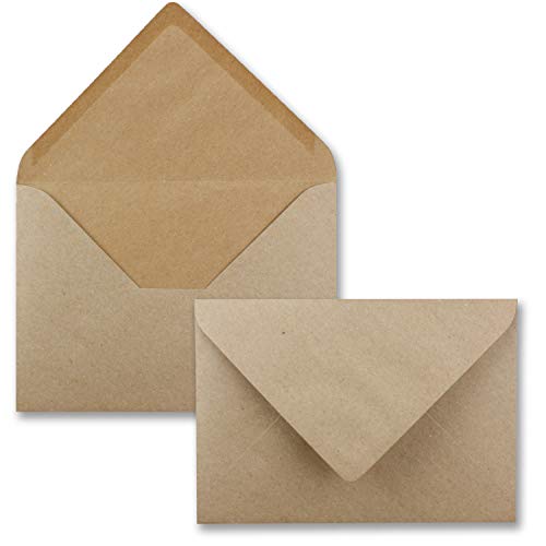 150x Briefumschläge B6-17,6 x 12,5 cm - Kraftpapier - Nassklebung mit spitzer Klappe - 120 g/m² - Für Hochzeit, Gruß-Karten, Einladungen 150x Briefumschläge B6-17,6 x 12,5 cm - Kraftpapier - Nassklebung mit spitzer Klappe - 120 g/m² - Für Hochzeit, Gruß-Karten, Einladungen von FarbenFroh by GUSTAV NEUSER