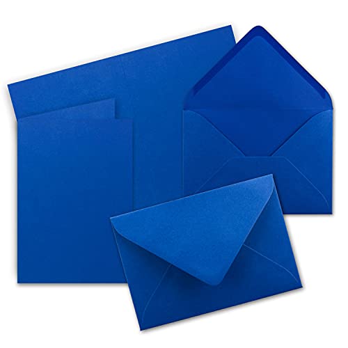 150x DIN B6 Faltkarten Set mit Umschlägen - Royalblau (Blau) - 115 x 170 mm - ideal für Einladungskarten, Hochzeit, Taufe, Kommunion, Konfirmation - Marke: FarbenFroh von FarbenFroh by GUSTAV NEUSER