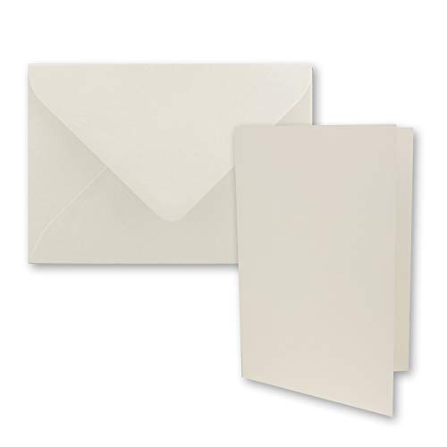 150x DIN B6 Faltkarten Set mit Umschlägen in Naturweiß (Weiß) - 120 x 170 mm - ideal für Einladungskarten, Hochzeit, Taufe, Kommunion, Konfirmation - Marke: FarbenFroh von FarbenFroh by GUSTAV NEUSER