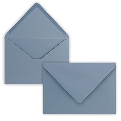 200x Briefumschläge B6 - 17,5 x 12,5 cm - Graublau - Nassklebung mit spitzer Klappe - 120 g/m² - Für Hochzeit, Gruß-Karten, Einladungen von FarbenFroh by GUSTAV NEUSER