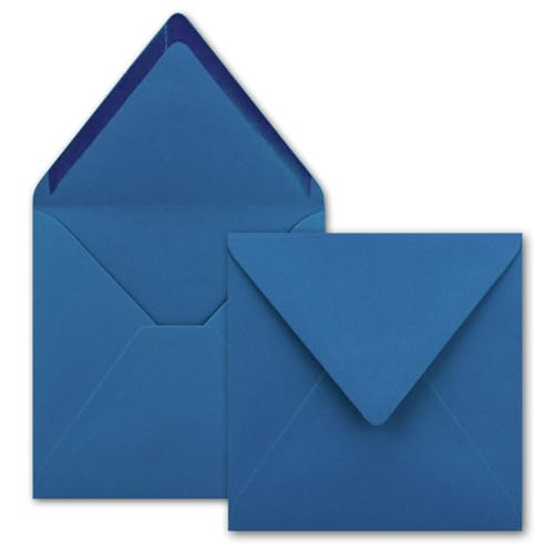 200x Quadratische Briefumschläge in Royalblau (Blau) - 15,5 x 15,5 cm - ohne Fenster, mit Nassklebung - 110 g/m² - Für Einladungskarten zu Hochzeit, Geburtstag und mehr - Serie FarbenFroh von FarbenFroh by GUSTAV NEUSER