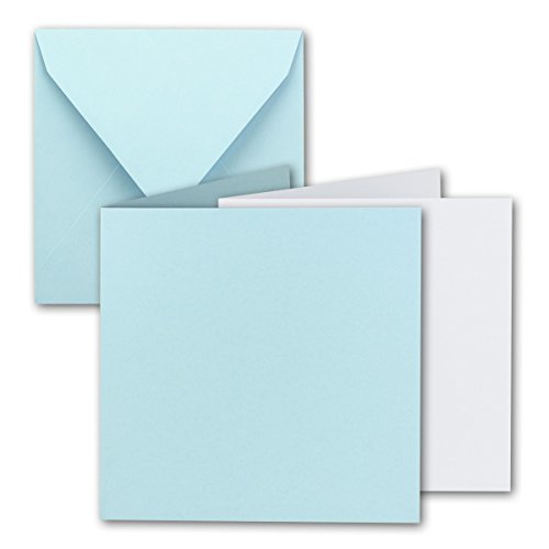 20x Quadratisches Falt-Karten Set - 15 x 15 cm - mit Brief-Umschlägen & Einlegeblättern - Hellblau - FarbenFroh by GUSTAV NEUSER von FarbenFroh by GUSTAV NEUSER