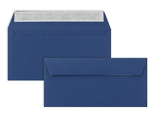 25 Brief-Umschläge DIN Lang - Dunkel-Blau/Nachtblau - 110 g/m² - 11 x 22 cm - sehr formstabil - Haftklebung - Qualitätsmarke: FarbenFroh by GUSTAV NEUSER von FarbenFroh by GUSTAV NEUSER