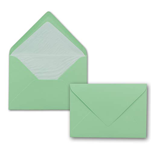 25 Briefumschläge in Minze mit weißem Innenfutter - Kuverts in DIN B6 Format - 12,5 x 17,6 cm - Seidenfutter - Nassklebung von FarbenFroh by GUSTAV NEUSER