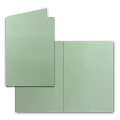 25 Faltkarten B6 - Eukalyptus (Grün) - 12 x 17 cm - Blanko Doppelkarten für Einladungen, Grußkarten - für Drucker geeignet - Serie: FarbenFroh von FarbenFroh by GUSTAV NEUSER