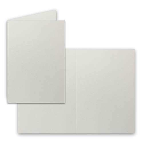 25 Faltkarten B6 - Hell-Grau - Blanko Doppel-Karten - 12 x 17 cm - sehr formstabil - für Drucker geeignet - Serie: FarbenFroh von FarbenFroh by GUSTAV NEUSER