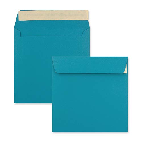 25 x Kuverts in Azurblau (Blau) - quadratische Brief-Umschläge - 15,5 x 15,5 cm - Haftklebung - matte Oberfläche - formstabile Post-Umschläge von FarbenFroh by GUSTAV NEUSER