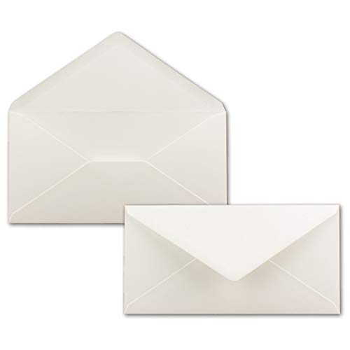 250 Brief-Umschläge Natur-Weiß DIN Lang - 110 x 220 mm (11 x 22 cm) - Nassklebung ohne Fenster - Ideal für Einladungs-Karten - Serie FarbenFroh von FarbenFroh by GUSTAV NEUSER