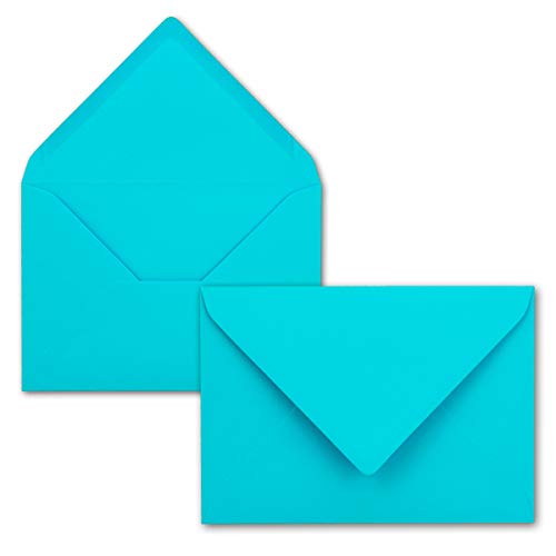 250 Brief-Umschläge - Türkis - DIN C6-114 x 162 mm - Kuverts mit Nassklebung ohne Fenster für Gruß-Karten & Einladungen - Serie FarbenFroh von FarbenFroh by GUSTAV NEUSER