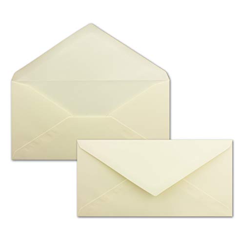 250 Brief-Umschläge Vanille DIN Lang - 110 x 220 mm (11 x 22 cm) - Nassklebung ohne Fenster - Ideal für Einladungs-Karten - Serie FarbenFroh von FarbenFroh by GUSTAV NEUSER