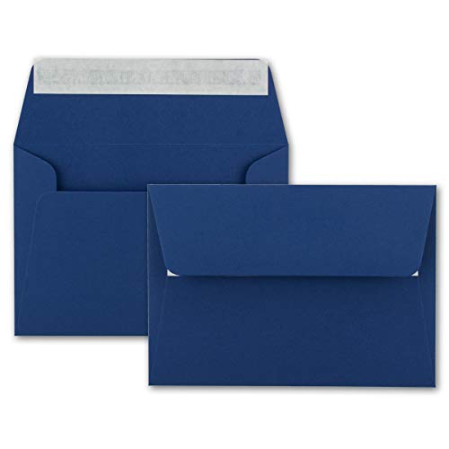 250x Brief-Umschläge B6 - Nachtblau - 12,5 x 17,5 cm - Haftklebung 120 g/m² - breite edle Verschluss-Lasche - hochwertige Einladungs-Umschläge von FarbenFroh by GUSTAV NEUSER