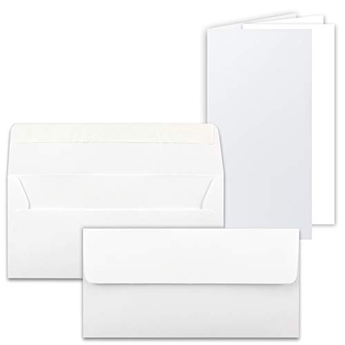 25x Faltkarten SET mit Brief-Umschlägen und Einlege-Blätter - Hochweiß (Weiß) - DIN Lang - 10,5 x 21 cm - FarbenFroh by GUSTAV NEUSER von FarbenFroh by GUSTAV NEUSER