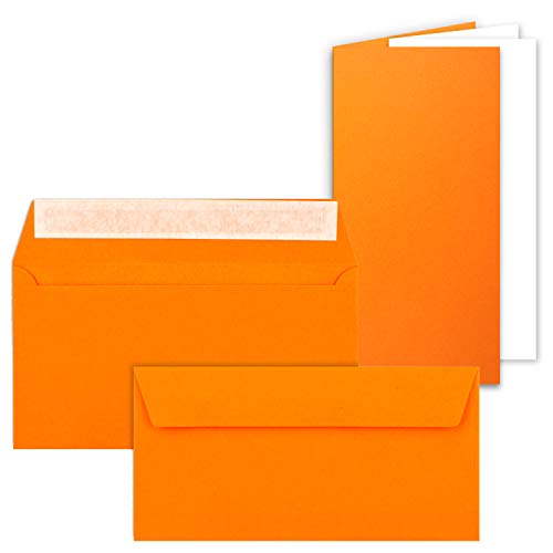 25x Faltkarten SET mit Brief-Umschlägen und Einlege-Blätter - Orange (Orange) - DIN Lang - 10,5 x 21 cm - FarbenFroh by GUSTAV NEUSER von FarbenFroh by GUSTAV NEUSER