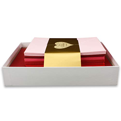 25x Farbige Karten blanko mit passendem Umschlag und Einlegeblätter in Weiß in DIN A6/ DIN C6 - Rote Farben ideal für Einladungen und Geschenke von FarbenFroh by GUSTAV NEUSER