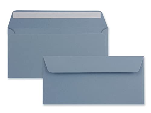 300 Brief-Umschläge DIN Lang - Graublau - 110 g/m² - 11 x 22 cm - sehr formstabil - Haftklebung - Qualitätsmarke: FarbenFroh by GUSTAV NEUSER von FarbenFroh by GUSTAV NEUSER