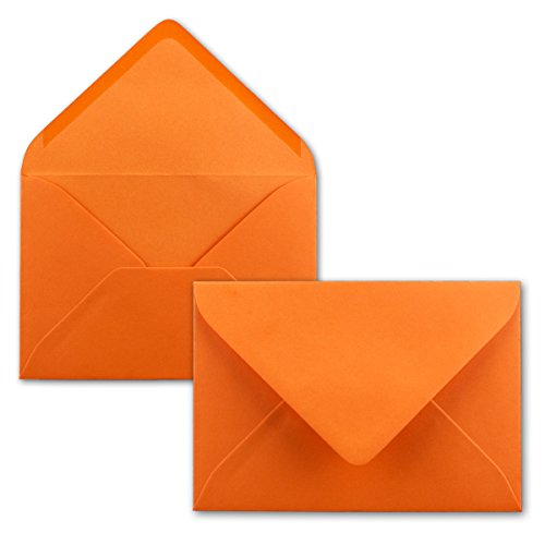300 Brief-Umschläge - Orange - DIN C6-114 x 162 mm - Kuverts mit Nassklebung ohne Fenster für Gruß-Karten & Einladungen - Serie FarbenFroh von FarbenFroh by GUSTAV NEUSER
