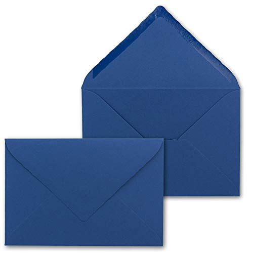 300 Brief-Umschläge mit Wellenschnitt - Dunkel-Blau - DIN C5-16,2 x 22,9 cm - 120 gr - mit wellenförmigen Rändern - Nassklebung - FarbenFroh by GUSTAV NEUSER von FarbenFroh by GUSTAV NEUSER