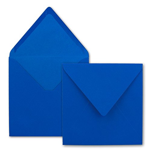 300x Quadratische Briefumschläge in Royalblau (Blau) - 15,5 x 15,5 cm - ohne Fenster, mit Nassklebung - 110 g/m² - Für Einladungskarten zu Hochzeit, Geburtstag und mehr - Serie FarbenFroh von FarbenFroh by GUSTAV NEUSER