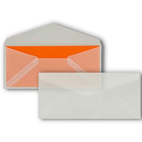 400 Brief-Umschläge Transparent DIN Lang - 110 x 220 mm (11 x 22 cm) - Nassklebung ohne Fenster - Ideal für Einladungs-Karten - Serie FarbenFroh von FarbenFroh by GUSTAV NEUSER