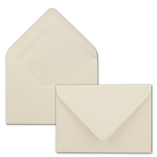 400 Briefumschläge in Naturweiss mit weißem Innenfutter - Kuverts in DIN B6 Format - 12,5 x 17,6 cm - Seidenfutter - Nassklebung von FarbenFroh by GUSTAV NEUSER