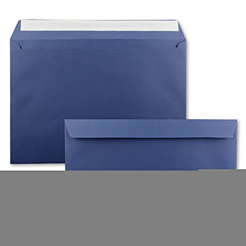 400x große XXL Briefumschläge DIN C4 in Dunkelblau (Blau) - 22,9 x 32,4 cm - Haftklebung ohne Fenster - Versandtasche für DIN A4 geeignet von FarbenFroh by GUSTAV NEUSER
