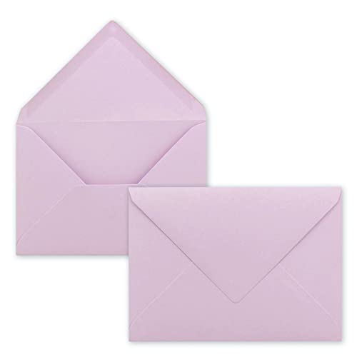 50 Brief-Umschläge - Lila - DIN C6-114 x 162 mm - 120 g/m² - Kuverts mit Nassklebung ohne Fenster für Gruß-Karten & Einladungen - Serie FarbenFroh von FarbenFroh by GUSTAV NEUSER