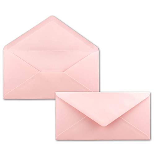 50 Brief-Umschläge Rosa DIN Lang - 110 x 220 mm (11 x 22 cm) - Nassklebung ohne Fenster - Ideal für Einladungs-Karten - Serie FarbenFroh von FarbenFroh by GUSTAV NEUSER