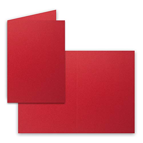 50 Faltkarten B6 - Rosen-Rot - Blanko Doppel-Karten - 12 x 17 cm - sehr formstabil - für Drucker geeignet - Serie: FarbenFroh von FarbenFroh by GUSTAV NEUSER