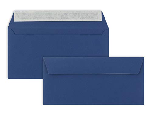 500 Brief-Umschläge DIN Lang - Dunkel-Blau/Nachtblau - 110 g/m² - 11 x 22 cm - sehr formstabil - Haftklebung - Qualitätsmarke: FarbenFroh by GUSTAV NEUSER von FarbenFroh by GUSTAV NEUSER