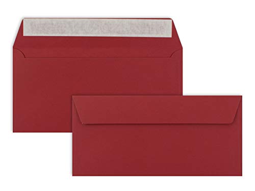500 Brief-Umschläge DIN Lang - Dunkel-Rot - 110 g/m² - 11 x 22 cm - sehr formstabil - Haftklebung - Qualitätsmarke: FarbenFroh by GUSTAV NEUSER von FarbenFroh by GUSTAV NEUSER