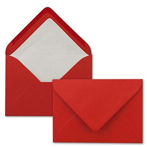 500 Briefumschläge in Rot mit weißem Innenfutter - Kuverts in DIN B6 Format - 12,5 x 17,6 cm - Seidenfutter - Nassklebung 500 Briefumschläge in Rot mit weißem Innenfutter - Kuverts in DIN B6 Format - 12,5 x 17,6 cm - Seidenfutter - Nassklebung von FarbenFroh by GUSTAV NEUSER
