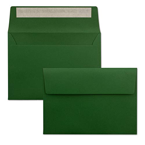 500x Briefumschläge Dunkel-Grün DIN C6 Format 11,4 x 16,2 cm - Haftklebung - Kuverts ohne Fenster - Weihnachten, Grußkarten & Einladungen - Für A6 & A4 Papier von FarbenFroh by GUSTAV NEUSER