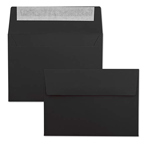 50x Briefumschläge Schwarz DIN C6 Format 11,4 x 16,2 cm - Haftklebung - Kuverts ohne Fenster - Weihnachten, Grußkarten & Einladungen - Für A6 & A4 Papier von FarbenFroh by GUSTAV NEUSER