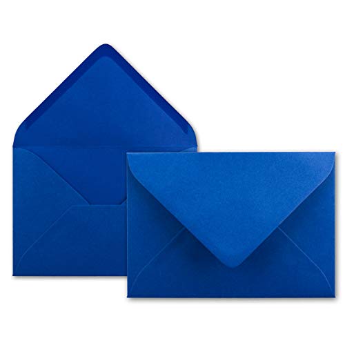 50x kleine Umschläge in Royalblau DIN C7 8,1 x 11,4 cm mit Spitzklappe und Nassklebung in 110 g/m² - kleiner blanko Mini-Umschlag von FarbenFroh by GUSTAV NEUSER