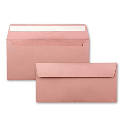 700 Brief-Umschläge DIN Lang - Altrosa (Rosa) - 110 g/m² - 11 x 22 cm - sehr formstabil - Haftklebung - Qualitätsmarke: FarbenFroh by GUSTAV NEUSER von FarbenFroh by GUSTAV NEUSER