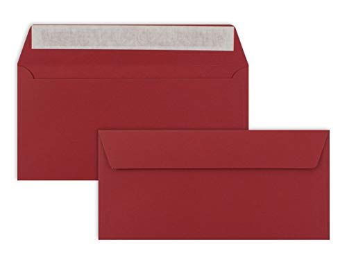 700 Brief-Umschläge DIN Lang - Dunkel-Rot - 110 g/m² - 11 x 22 cm - sehr formstabil - Haftklebung - Qualitätsmarke: FarbenFroh by GUSTAV NEUSER von FarbenFroh by GUSTAV NEUSER