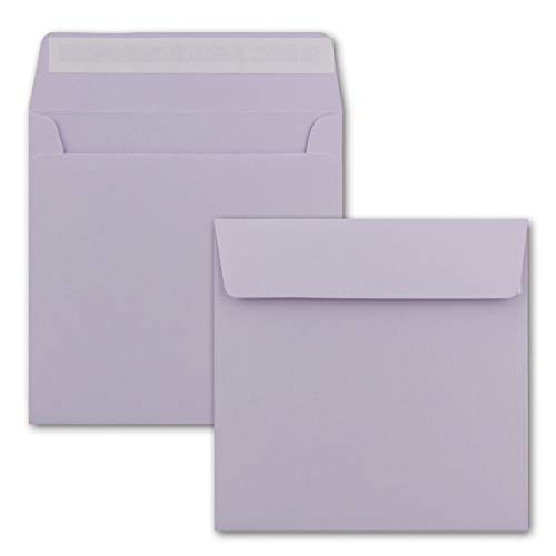 75 x Kuverts in Lila (Violett) - quadratische Brief-Umschläge - 15,5 x 15,5 cm - Haftklebung - matte Oberfläche - formstabile Post-Umschläge von FarbenFroh by GUSTAV NEUSER