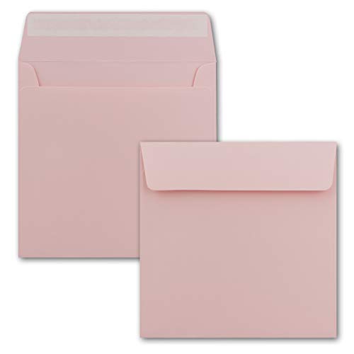 75 x Kuverts in Rosa - quadratische Brief-Umschläge - 15,5 x 15,5 cm - Haftklebung - matte Oberfläche - formstabile Post-Umschläge von FarbenFroh by GUSTAV NEUSER