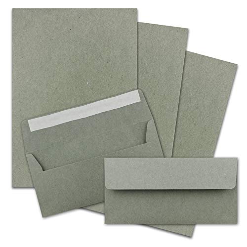 75x Briefpapier Set DIN A4 mit DIN Lang Briefumschlägen, Haftklebung - Kraftpapier-Grau - Recycling-Schreibpapier mit Kuverts - FarbenFroh by GUSTAV NEUSER 75x Briefpapier Set DIN A4 mit DIN Lang Briefumschlägen, Haftklebung - Kraftpapier-Grau - Recycling-Schreibpapier mit Kuverts - FarbenFroh by GUSTAV NEUSER von FarbenFroh by GUSTAV NEUSER