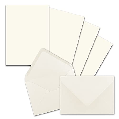 75x Briefpapier-Sets DIN A5 mit C6 Briefumschlägen - Naturweiß - Nassklebung (Weiß) - mattes Schreibpapier mit Kuverts - FarbenFroh by GUSTAV NEUSER von FarbenFroh by GUSTAV NEUSER