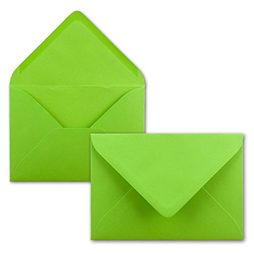 75x Briefumschläge B6-17,5 x 12,5 cm - Hell-grün - Nassklebung mit spitzer Klappe - 120 g/m² - Für Hochzeit, Gruß-Karten, Einladungen von FarbenFroh by GUSTAV NEUSER