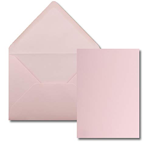 75x Einzelkarten Set mit Briefumschlägen DIN A6 / C6 in Rosa - 14,8 x 10,5 cm - ohne Falz von FarbenFroh by GUSTAV NEUSER