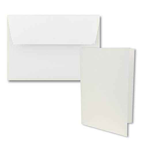 75x Faltkarten-Set DIN B6 12 x 17 cm in Naturweiß (Weiß) mit Briefumschlägen DIN B6 Haftklebung - für Einladungen und Grußkarten zum Geburtstag oder Hochzeit von FarbenFroh by GUSTAV NEUSER